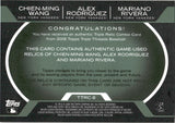 2008 Chien-Ming Wang Alex Rodriguez Mariano Rivera Topps Triple Threads AUTHENTIC TRIPLE RELIC COMBO EMERALD JERSEY 06/18 #TTRC-8 New York Yankees