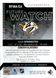 2023-24 Egor Afanasyev Upper Deck SP Authentic RETRO FUTURE WATCH AUTOGRAPH ROOKIE 224/699 AUTO RC #RFWA-EA Nashville Predators
