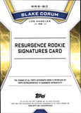 2024 Blake Corum Topps Resurgence ROOKIE SIGNATURES AUTOGRAPH RC AUTO #RRS-BC Los Angeles Rams