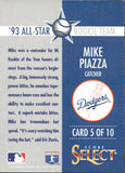 1993 Mike Piazza Pinnacle Score Select ROOKIE TRADED ALL-STAR RC #5 Los Angeles Dodgers
