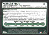 2011 Anthony Rizzo Bowman GOLD BORDER ROOKIE RC #70 San Diego Padres