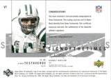 2001 Vinny Testaverde Upper Deck SP Authentic SIGN OF THE TIMES AUTOGRAPH AUTO #VT New York Jets