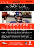 2007 Eli Manning Bowman Chrome XFRACTOR 15/250 #BC173 New York Giants