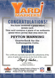 2002 Peyton Manning Fleer Box Score YARD MARKERS GAME-WORN JERSEY Indianapolis Colts