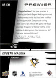 2023-24 Evgeni Malkin Upper Deck Premier ON THE FOREFRONT GAME-USED JERSEY 189/199 #OF-EM Pittsburgh Penguins