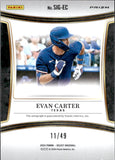 2024 Evan Carter Panini Select BLUE PRIZM ROOKIE AUTOGRAPH 11/49 RC AUTO #SIG-EC Texas Rangers