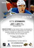 2025-26 Otto Stenberg Upper Deck SP Authentic FUTURE WATCH AUTOGRAPH 103/599 ROOKIE RC AUTO #FW-OS St. Louis Blues