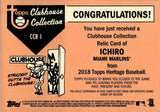 2018 Ichiro Topps Heritage CLUBHOUSE COLLECTION GAME-USED MEMORABILIA #CCR-1 Miami Marlins