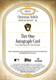 2026 Christian Yelich Topps Tier One AUTOGRAPH 35/75 AUTO #T1A-CY Milwaukee Brewers