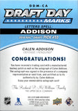 2021-22 Calen Addison Upper Deck SP Game Used DRAFT DAY MARKS AUTOGRAPH 12/35 AUTO #DDM-CA Pittsburgh Penguins