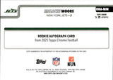 2025 Malachi Moore Topps Chrome GOLD WAVE REFRACTOR AUTOGRAPH ROOKIE 13/50 AUTO RC #RRA-MM New York Jets