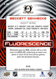 2025-26 Beckett Sennecke Upper Deck SERIES 2 FLUORESCENCE RED ROOKIE RC #F-40 Anaheim Ducks