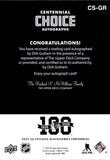 2025-26 Dirk Graham Upper Deck Chicago Blackhawks Centennial CENTENNIAL CHOICE AUTOGRAPH AUTO #CS-GR Chicago Blackhawks