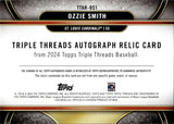 2024 Ozzie Smith Topps Triple Threads AUTOGRAPH RELIC AMETHYST 2/27 GAME-USED MEMORABILIA BAT AUTO #TTAR-OS1 St. Louis Cardinals