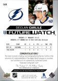 2024-25 Declan Carlile Upper Deck SP Authentic FUTURE WATCH AUTOGRAPH ROOKIE 549/999 AUTO RC #149 Tampa Bay Lightning