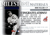 2002 Bob Feller Topps Tribute MILESTONE MATERIALS GAME-USED BAT #MIM-BF Cleveland Indians