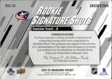 2023-24 Stanislav Svozil Upper Deck Engrained ROOKIE SIGNATURE SHOTS GREEN STICK AUTO 12/75 RC AUTOGRAPH #RSS-SS Columbus Blue Jackets