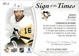 2021-22 Jason Zucker Upper Deck SP Authentic SIGN OF THE TIMES BLACK 20/49 AUTOGRAPH AUTO #SOTT-JZ Pittsburgh Penguins