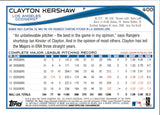 2014 Clayton Kershaw Topps CLUBHOUSE CELEBRATION SP PHOTO VARIATION #400 Los Angeles Dodgers