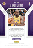 2019-20 LeBron James Panini Contenders Optic PLAYING THE NUMBERS GAME PRIZM #16 Los Angeles Lakers