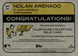 2022 Nolan Arenado Topps Heritage High Number CLUBHOUSE COLLECTION JERSEY RELIC #CCR-NA St. Louis Cardinals