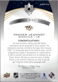 2021-22 Tanner Jeannot Upper Deck Ultimate AUTOGRAPHED DEBUT THREADS ROOKIE 28/49 AUTO RC PATCH #ADT-TJ Nashville Predators