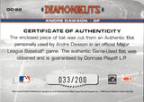2004 Andre Dawson Donruss Studio DIAMOND CUTS GAME-USED BAT 33/200 #DC-22 Chicago Cubs