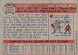 1957 Dave Jolly Topps #389 Milwaukee Braves BV$8 2