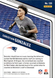 2023 Christian Gonzalez Panini Donruss Elite ASPIRATIONS ROOKIE 38/299 RC #120 New England Patriots