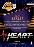 2018-19 Kobe Bryant Panini ALL HEART HOLO PRIZM #19 Los Angeles Lakers