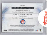 2017 Kyle Schwarber Topps Inception AUTOGRAPH PATCH 42/50 AUTO #IAP-KS Chicago Cubs