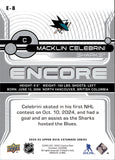 2024-25 Macklin Celebrini Upper Deck EXTENDED SERIES ENCORE ROOKIE RC #E-8 San Jose Sharks