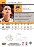 2009-10 Stephen Curry Upper Deck STAR ROOKIE RC #234 Golden State Warriors