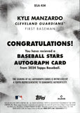 2024 Kyle Manzardo Topps BASEBALL STARS AUTOGRAPH ROOKIE AUTO RC #BSA-KM Cleveland Guardians