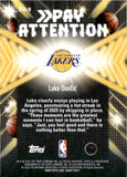 2025-26 Luka Doncic Topps NBA Hoops PAY ATTENTION GREEN PIXEL BURST 73/75 #PA-9 Los Angeles Lakers