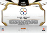 2025 Kaleb Johnson Panini Select FIELD LEVEL BLUE PRIZM ROOKIE 66/75 RC #452 Pittsburgh Steelers