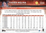 2015 Yadier Molina Topps Update SABERMETRIC BACK #US214 St. Louis Cardinals