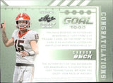 2024 Carson Beck Leaf Trinity 1ST AND GOAL TO GO AUTOGRAPH ROOKIE GOLD PATCH AUTO RC 17/25 #1GG-CB1 Georgia Bulldogs Miami Hurricanes