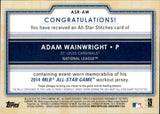 2014 Adam Wainwright Topps ALL-STAR STITCHES WORKOUT JERSEY #ASR-AW St. Louis Cardinals 1