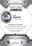 2018-19 Joe Sakic Upper Deck Black Diamond TEAM LOGO JUMBOS MANUFACTURED PATCH #TLCA-JS Colorado Avalanche