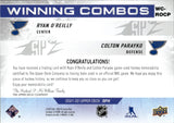 2021-22 Ryan O'Reilly Colton Parayko Upper Deck SPx WINNNING COMBOS DUAL JERSEY #WC-ROCP St. Louis Blues