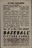 1952 Clyde Vollmer Bowman #57 Boston Red Sox BV$15
