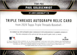 2024 Paul Goldschmidt Topps Triple Threads AUTOGRAPH RELIC 28/36 GAME-USED JERSEY AUTO #TTAR-PG4 St. Louis Cardinals