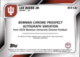 2025 Lee Beebe Jr. Bowman University Chrome 1ST BOWMAN GOLD SHIMMER REFRACTOR AUTOGRAPH 43/50 AUTO #BCA-LBJ Indiana Hoosiers