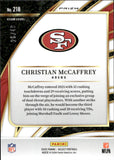 2025 Christian McCaffrey Panini Select CLUB LEVEL RED DISCO PRIZM 26/49 #218 San Francisco 49ers