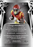 2023 Jordan Addison Leaf Trinity SILVER ROOKIE AUTOGRAPH 11/99 RC AUTO #BA-JA1 UCLA USC Trojans Minnesota Vikings