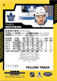 2020-21 Auston Matthews O-Pee-Chee Platinum YELLOW TRAXX 137/249 #5 Toronto Maple Leafs