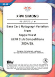 2024-25 Xavi Simons Topps Finest UEFA CHAMPIONS LEAGUE MAGENTA RAYWAVE REFRACTOR AUTOGRAPH VARIATION AUTO 31/75 #BA-XS RB Leipzig