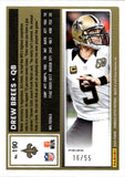 2025 Drew Brees Panini Donruss Optic BLUE MOJO PRIZM 16/55 #190 New Orleans Saints