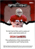 2025 Deion Sanders Leaf Optichrome BATTLE WORN PLATINUM BLUE SHIMMER JERSEY 7/7 #BW-6 San Francisco 49ers